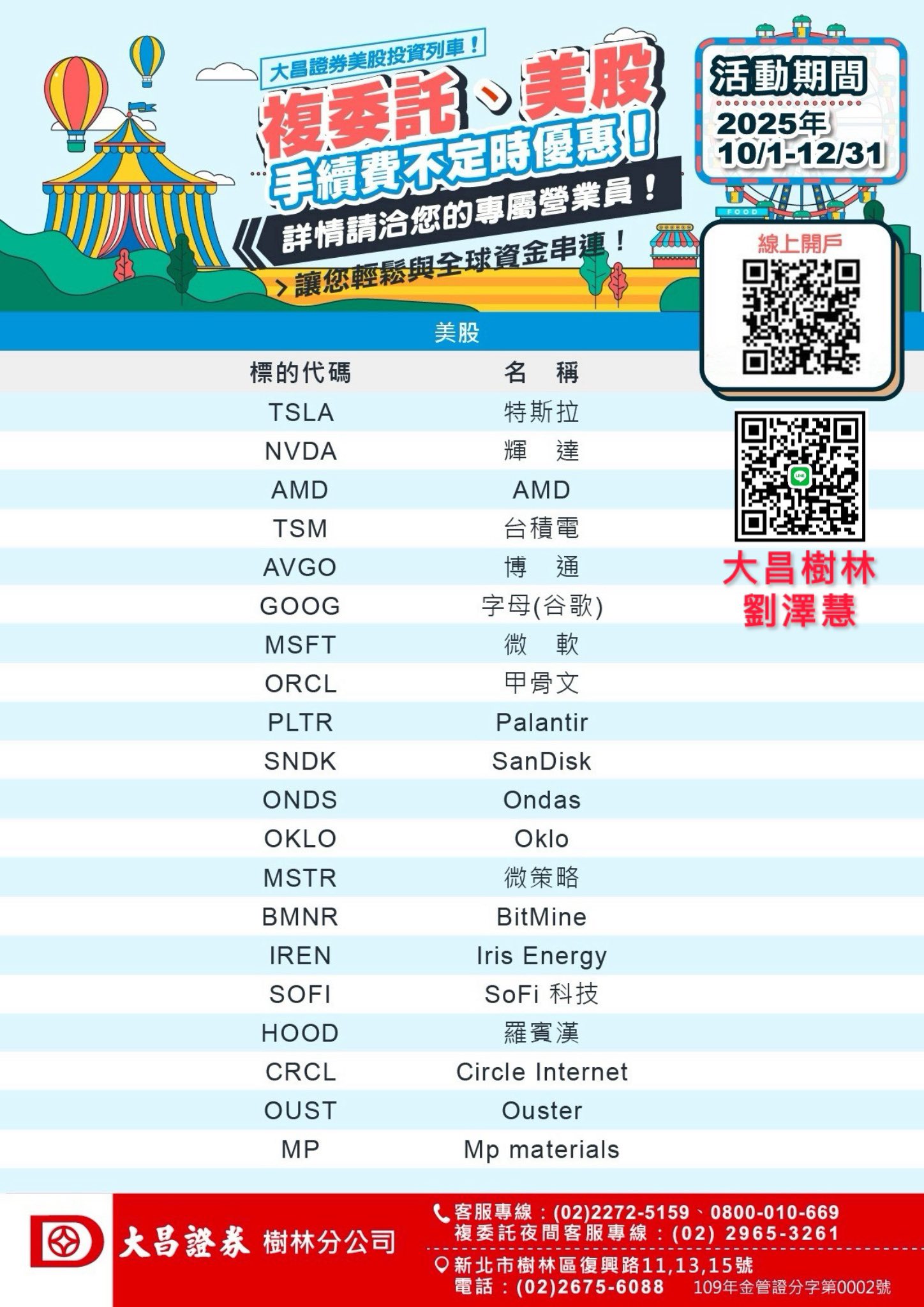 美股與ETF標的】2025年10月美股標的手續費優惠活動開跑了~ (複委託優惠價~大昌劉澤慧) | 美股| 鉅亨號| Anue鉅亨