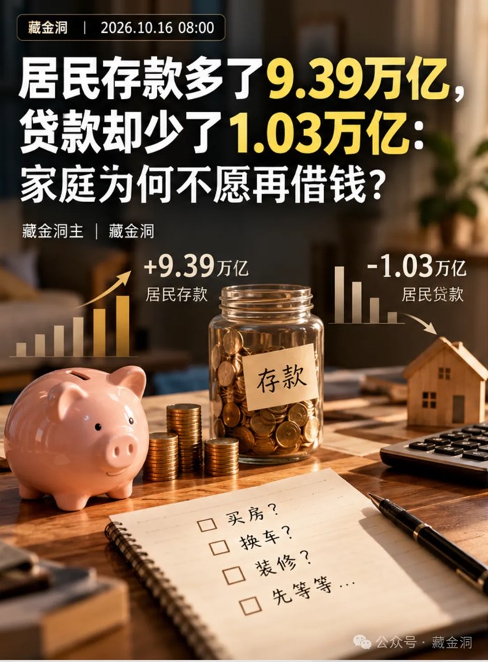 居民存款多了9.39兆，貸款卻少了1.03兆：家庭為何不願再借錢？