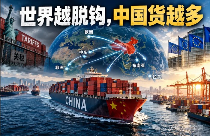 中國佔全球集裝箱出口量的份額，已經到了大約40%，為何世界越脫鉤，中國貨越多？