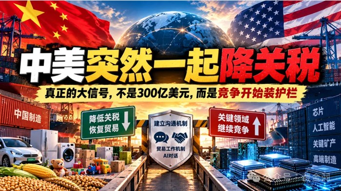 中美突然一起降關稅：真正的大訊號，不是300億美元，而是競爭開始“裝護欄”