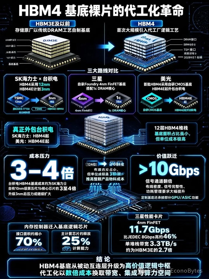 從定製基底到16層堆疊：HBM4貴在那裡