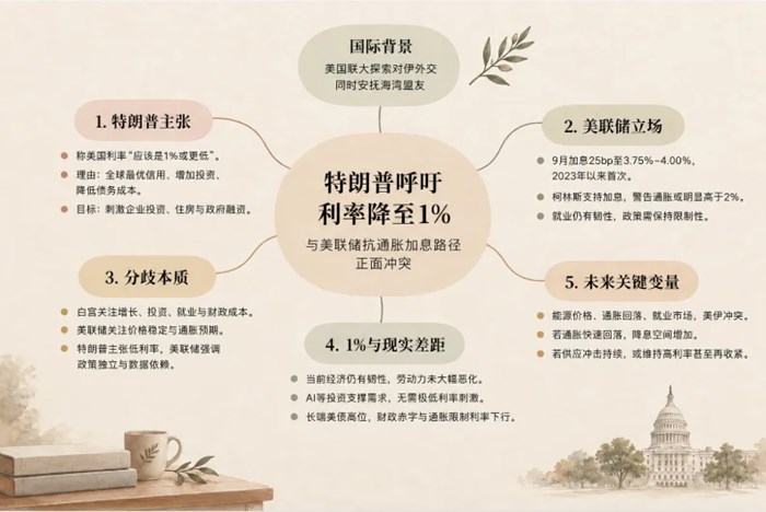 川普天天叫囂利率應降至1%，他的邏輯究竟是啥？